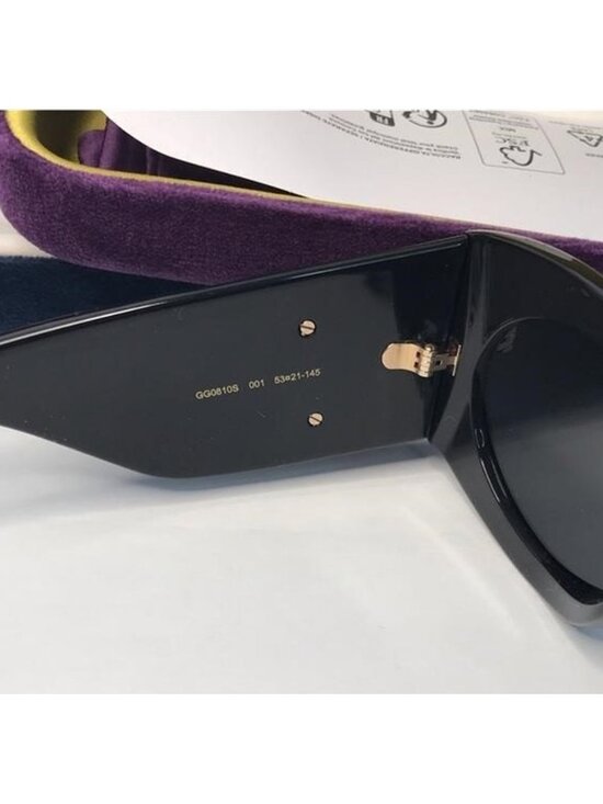 New Authentic Gucci Grey Oval Ladies Sunglasses GG0810S 001 main image 9